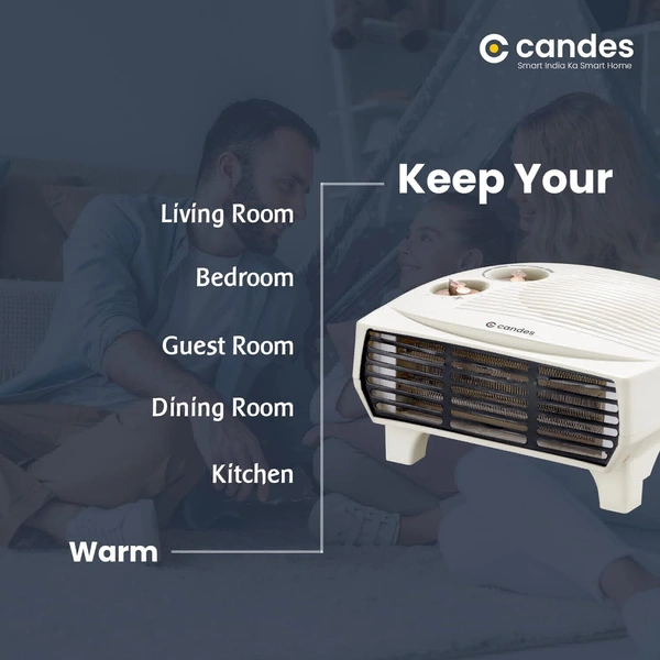 Candes Radiant 2000W White All in One Silent Blower Fan Room Heater