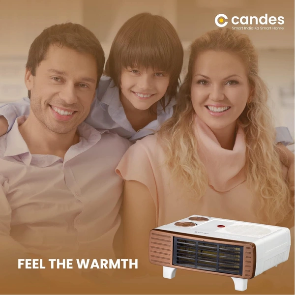 Candes Blow Hot 2000W ABS Plastic Brown & White All in One Silent Blower Fan Room Heater