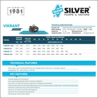 Silver Vikrant 50 Self Primming Water Pump Centrifugal Water Pump  - 0.5Hp, Multicolour
