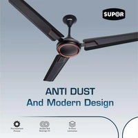 SUPER APPLIANCES  Super Appliances Ralph DLX 60W 400rpm Brown Smoke Ceiling Fan with 3 Blades, Sweep: 1200mm - Brown