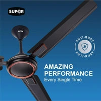 SUPER APPLIANCES  Super Appliances Ralph DLX 60W 400rpm Brown Smoke Ceiling Fan with 3 Blades, Sweep: 1200mm - Brown