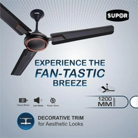 SUPER APPLIANCES  Super Appliances Ralph DLX 60W 400rpm Brown Smoke Ceiling Fan with 3 Blades, Sweep: 1200mm - Brown