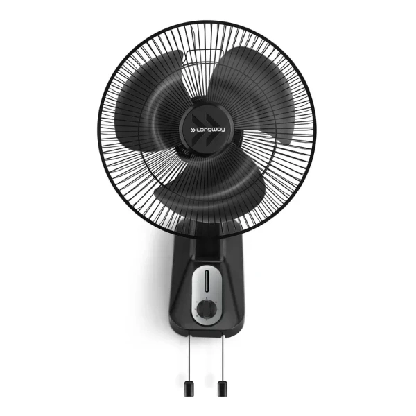 Longway Speedy 12 50W ABS Black Energy Saving 3 Blade Wall Fan, Sweep: 300 mm