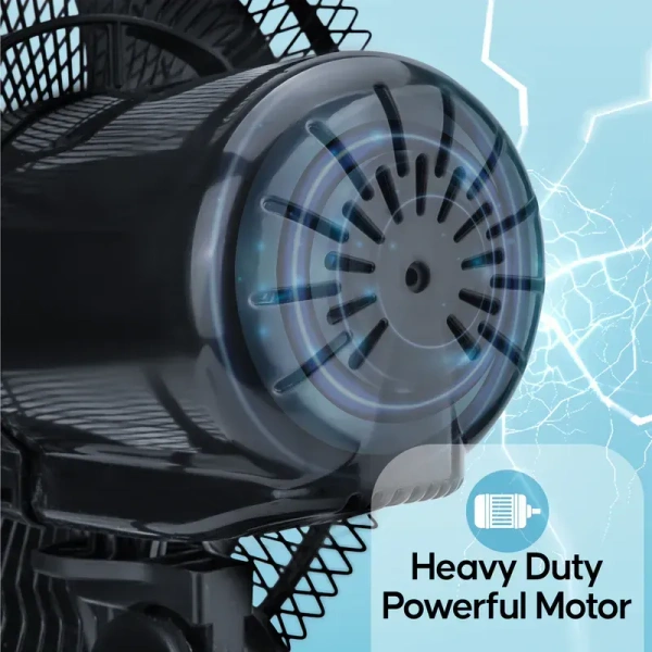 Longway Speedy 12 50W ABS Black Energy Saving 3 Blade Wall Fan, Sweep: 300 mm