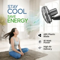 Longway Speedy 12 50W ABS Black Energy Saving 3 Blade Wall Fan, Sweep: 300 mm