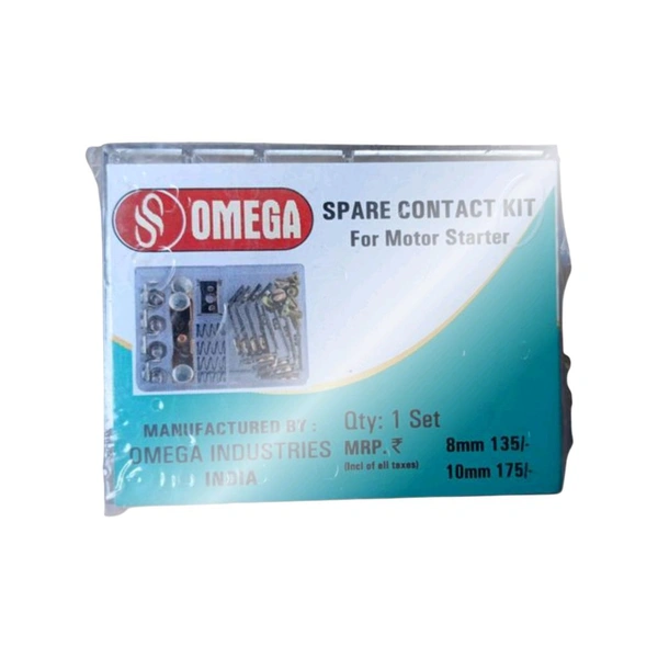 Omega Spare Parts Contact Kit for Motor Dol Starters (Silver and Bronze) (Pack of 1 Kit) (10 MM) Patti