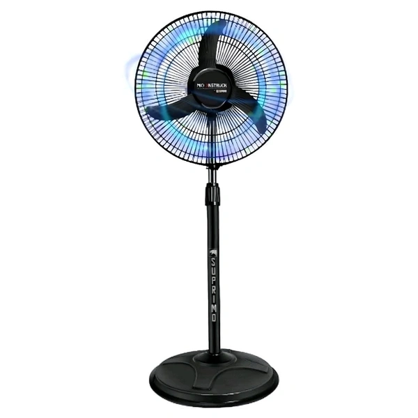 Moonstruck 55W 3 Blades Black High Speed Pedestal Fan, Sweep: 430 mm, SP2