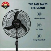 Moonstruck 55W 3 Blades Black High Speed Pedestal Fan, Sweep: 430 mm, SP2