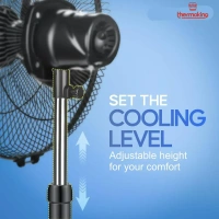 Thermoking Bullet 95W 2200rpm Metal Black Pedestal Fan