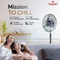 Thermoking Bullet 95W 2200rpm Metal Black Pedestal Fan