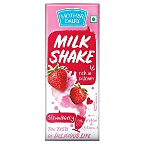 MOTHER DAIRY STRAWBERRY MILK SHAKE MRP 30 - 30 PC