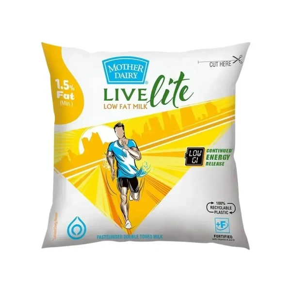Mother Dairy Double Toned Milk - 1 Ltr Pack