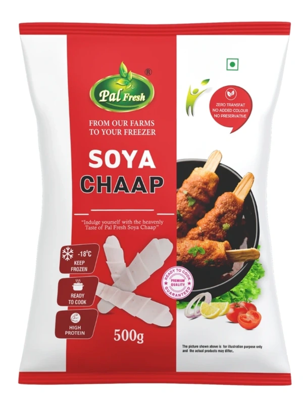 Frozen Soya Chaap- Pal Fresh - 1 KG pack