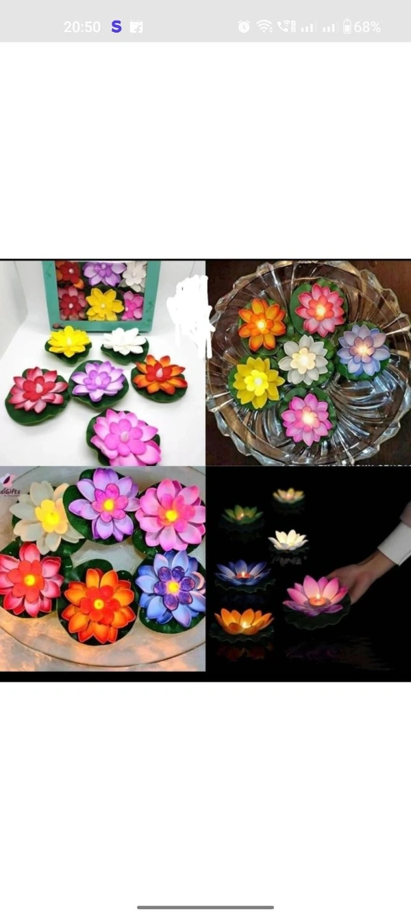 Rohila  Lotus Water Sensor Diya - multicolour, Free Size, 0.15