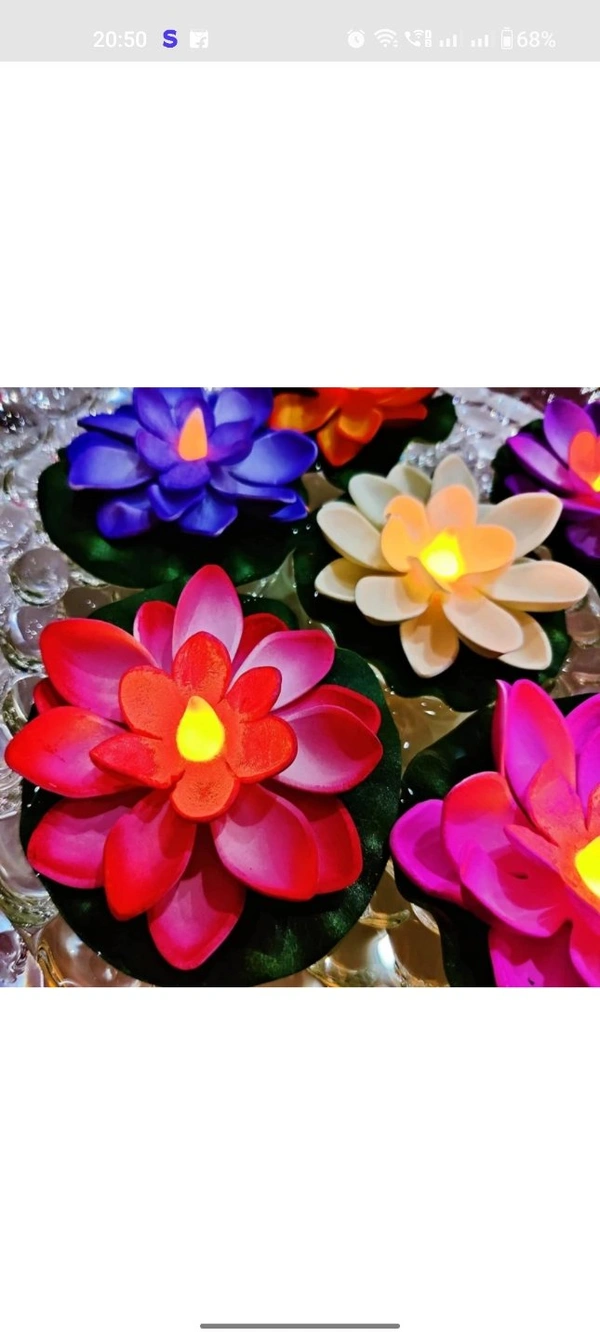 Rohila  Lotus Water Sensor Diya - multicolour, Free Size, 0.15
