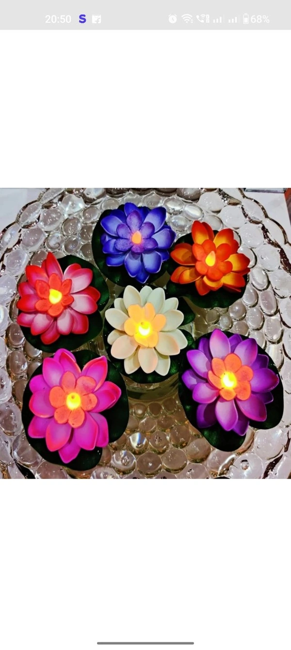 Rohila  Lotus Water Sensor Diya - multicolour, Free Size, 0.15
