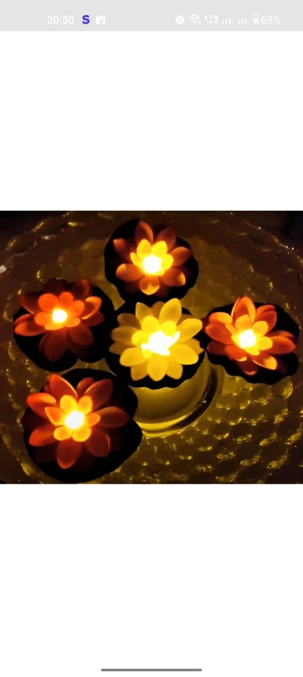 Rohila  Lotus Water Sensor Diya - multicolour, Free Size, 0.15