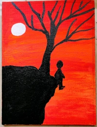 Tanu's Creations Canvas painting - Red