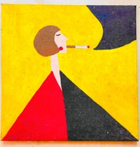 Tanu's Creations Canvas abstract Art - Yellow, 10inc