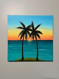 Tanu's Creations Canvas painting - Teal, 9