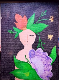 Tanu's Creations Canvas Acrylic Painting - Black