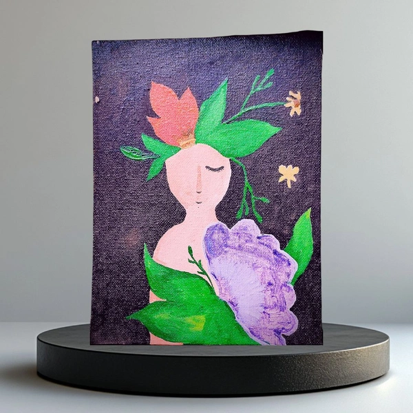 Tanu's Creations Canvas Acrylic Painting - Black