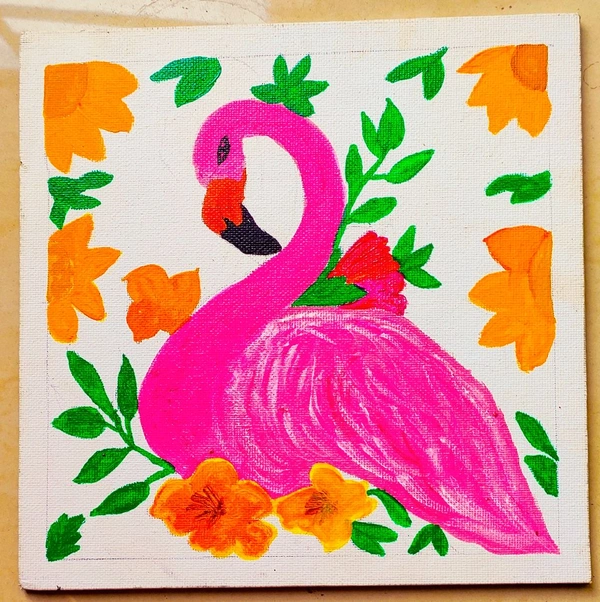 Tanu's Creations Acrylic canvas Painting - Yellow, 230