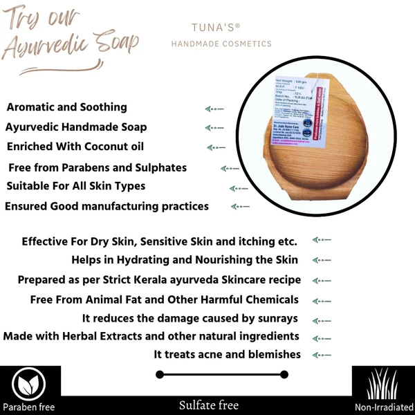 Tuna's® Hand Made Red sandal  Soap 100gm - A GRADE