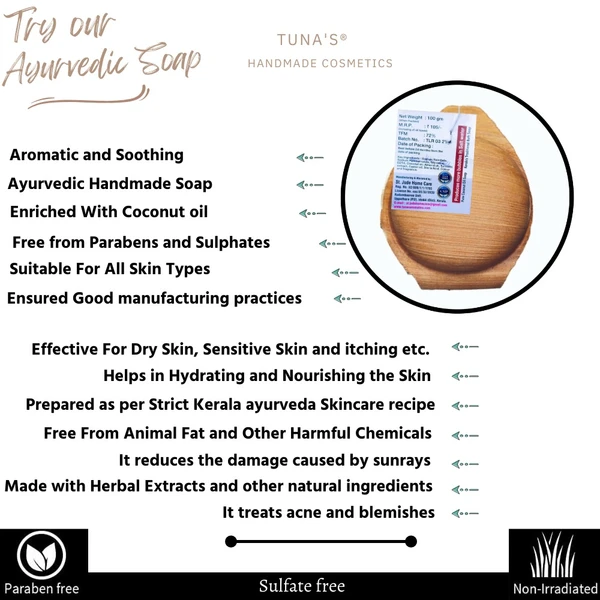 Tuna's® Hand Made Neem Herbal Soap 100gm - A GRADE