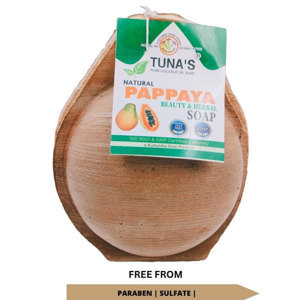 Tuna's® Kerala Hand Made Herbal Soap - A Grade, Pappaya
