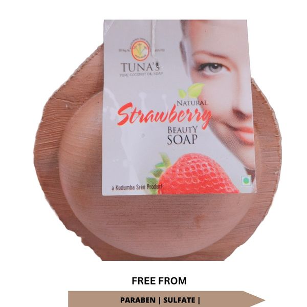 Tuna's® Kerala Hand Made Herbal Soap - A Grade, Strawberry, 100Gm