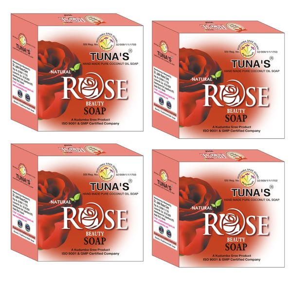 Tuna's® Herbal Soap Combo - 100gm*4, Rose