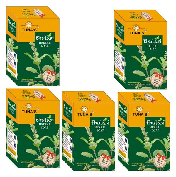 Tuna's® Herbal Soap Combo - A Grade, 75gm*5, Thulasi