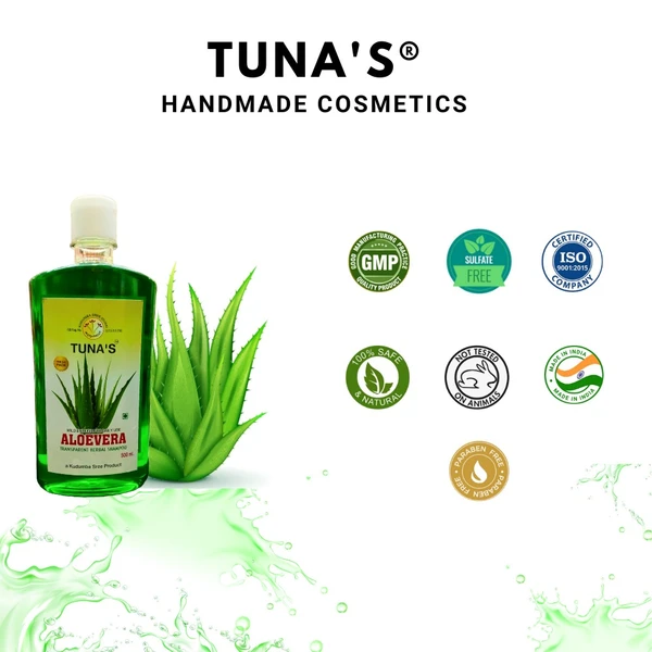 Tuna's® Herbal Aloevera Shampoo For Hair Strength - Herbal, 500ML