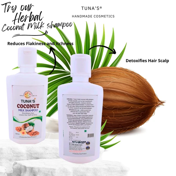 Tuna's® Coconut Milk Herbal Shampoo For Hair Growth - Herbal, 500ML