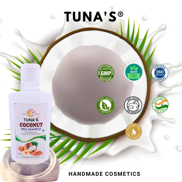 Tuna's® Coconut Milk Herbal Shampoo For Hair Growth - Herbal, 500ML