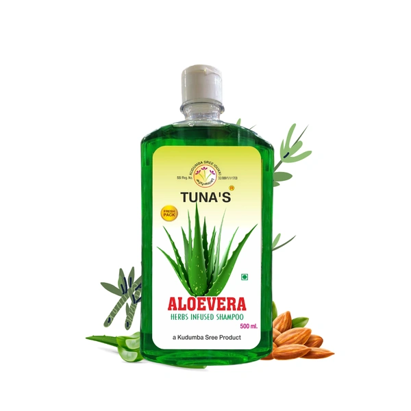 Tuna's® Herbs Infused Aloevera Shampoo | Helps to Reduce Hair Breakage | SLS PARABEN FREE - 500ML