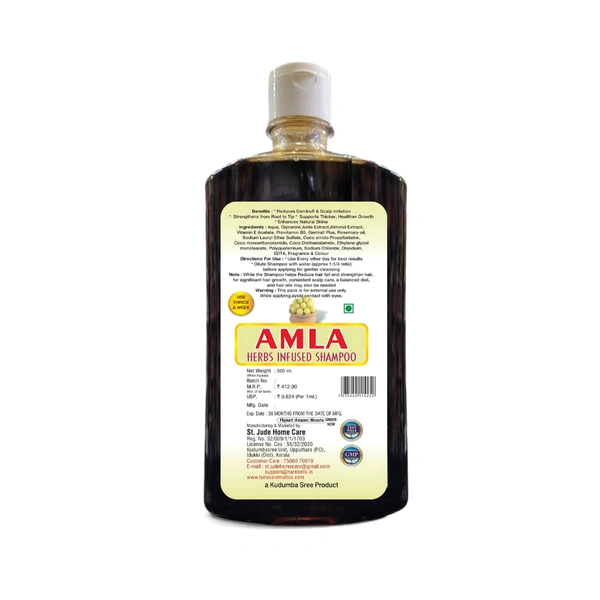 Tuna's® Amla Herbs Infused Shampoo For Dandruff Control | SLS PARABEN FREE - 500ML
