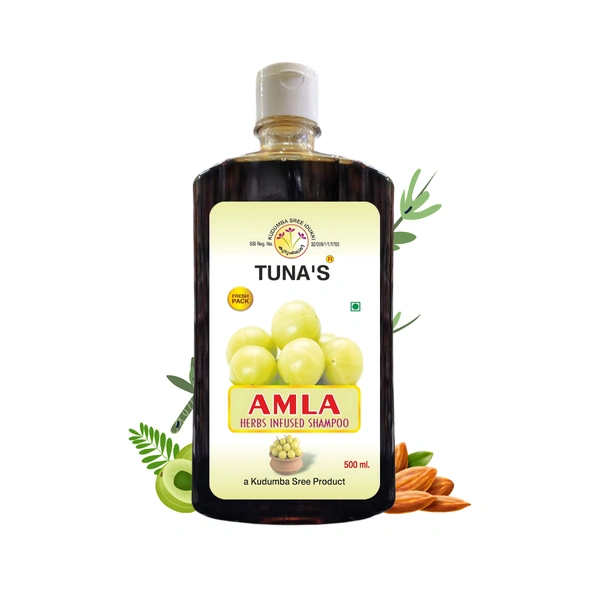 Tuna's® Amla Herbs Infused Shampoo For Dandruff Control | SLS PARABEN FREE - 500ML