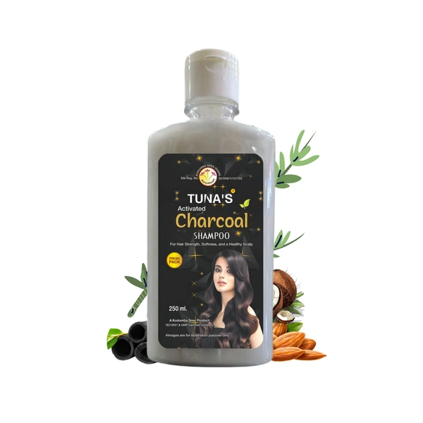 Tuna's Activated Charcoal Shampoo | For Silky and Soft Hair | Helps to Reduce Hair  Breakage | SLS PARABEN FREE - 250ML