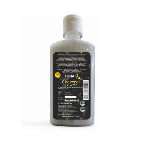 Tunas Tuna's Herbs Infused Activated Charcoal Shampoo | For Silky & Strengthen Hair - 500ML