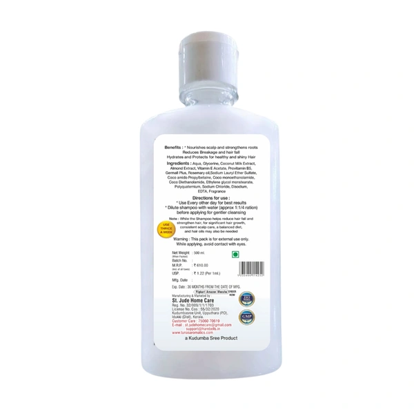 Tuna's® Coconut Milk Herbs Infused Shampoo | For Hair Growth Support | SLS,PARABEN FREE - 500ML