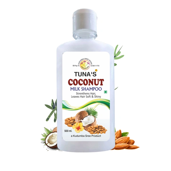 Tuna's® Coconut Milk Herbs Infused Shampoo | For Hair Growth Support | SLS,PARABEN FREE - 500ML