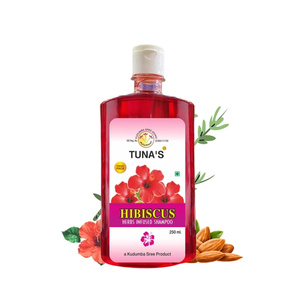 Tuna's® Herbs Infused Hibiscus Shampoo For Hair Strength | SLS PARABEN FREE - 250ML