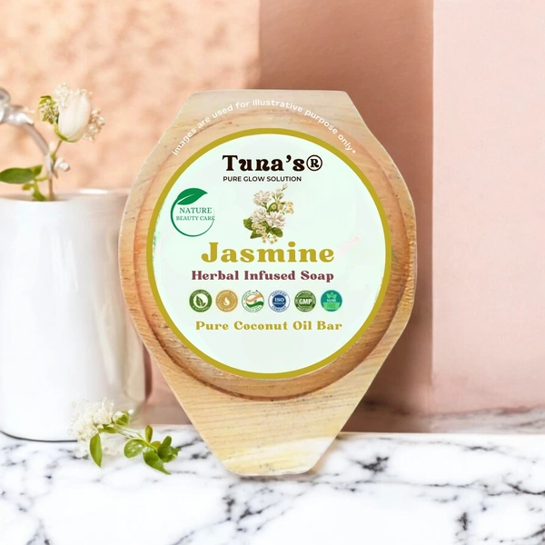 Tuna's® Tunas Jasmine Soap | Improve Skin Tone | Stress Relief | Free From Animal Fats Like Tallow or Lard etc..100gm