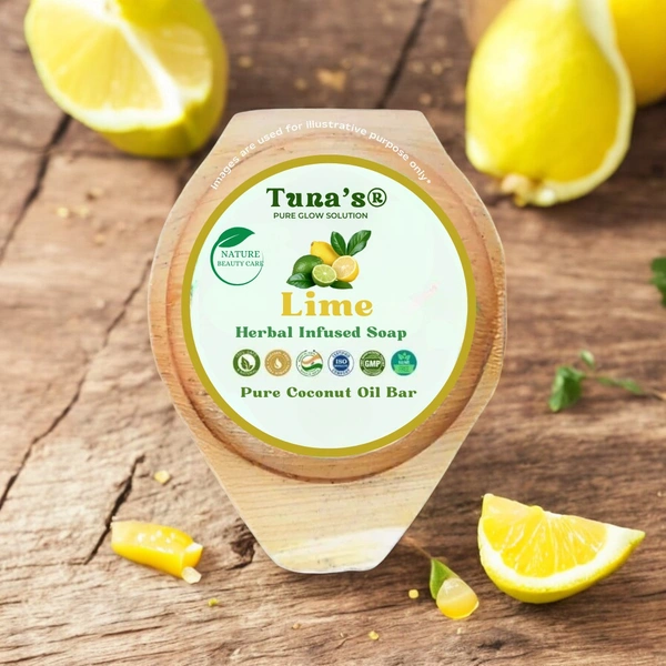 Tuna's® Tunas Lime Soap | Glow Boost | Oil Control | Free From Animal Fats Like Tallow or Lard etc..100gm