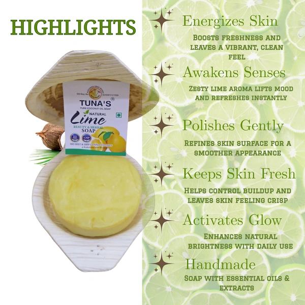 Tuna's® Tunas Lime Soap | Glow Boost | Oil Control | 65gm - A2, 65gm