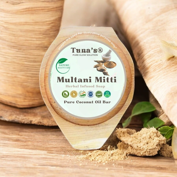 Tuna's® Tunas Multani Mitti Soap | De-Tanning | Tightens Pores | Free From Animal Fats Like Tallow or Lard etc..100gm