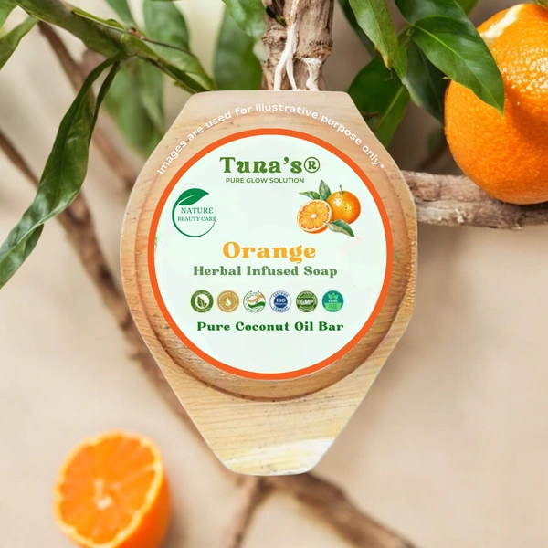Tuna's® Tunas Orange Soap | Refreshes Dull Skin | Natural Glow | Free From Animal Fats Like Tallow or Lard etc..100gm