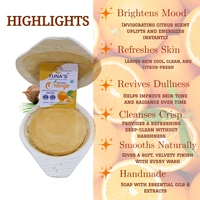 Tuna's® Tunas Orange Soap | Refreshes Dull Skin | Natural Glow | Free From Animal Fats Like Tallow or Lard etc..100gm